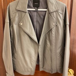 Forever 21 Grey Leather Jacket Size M